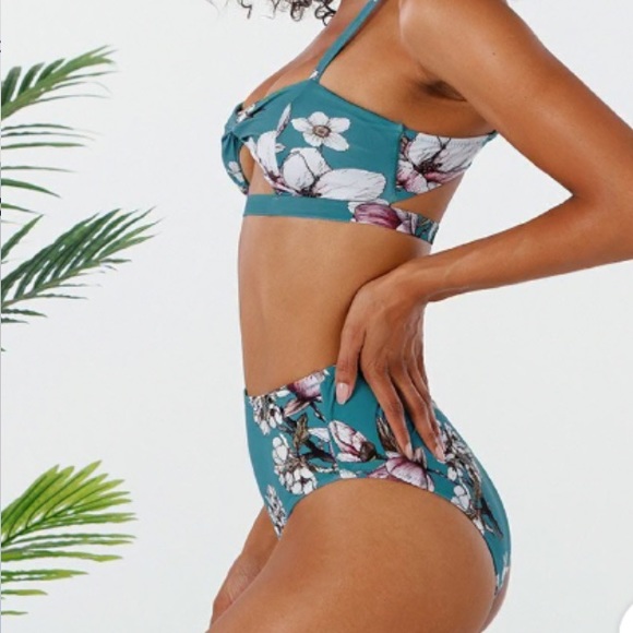 High Rise Floral Bikini - Picture 2 of 14